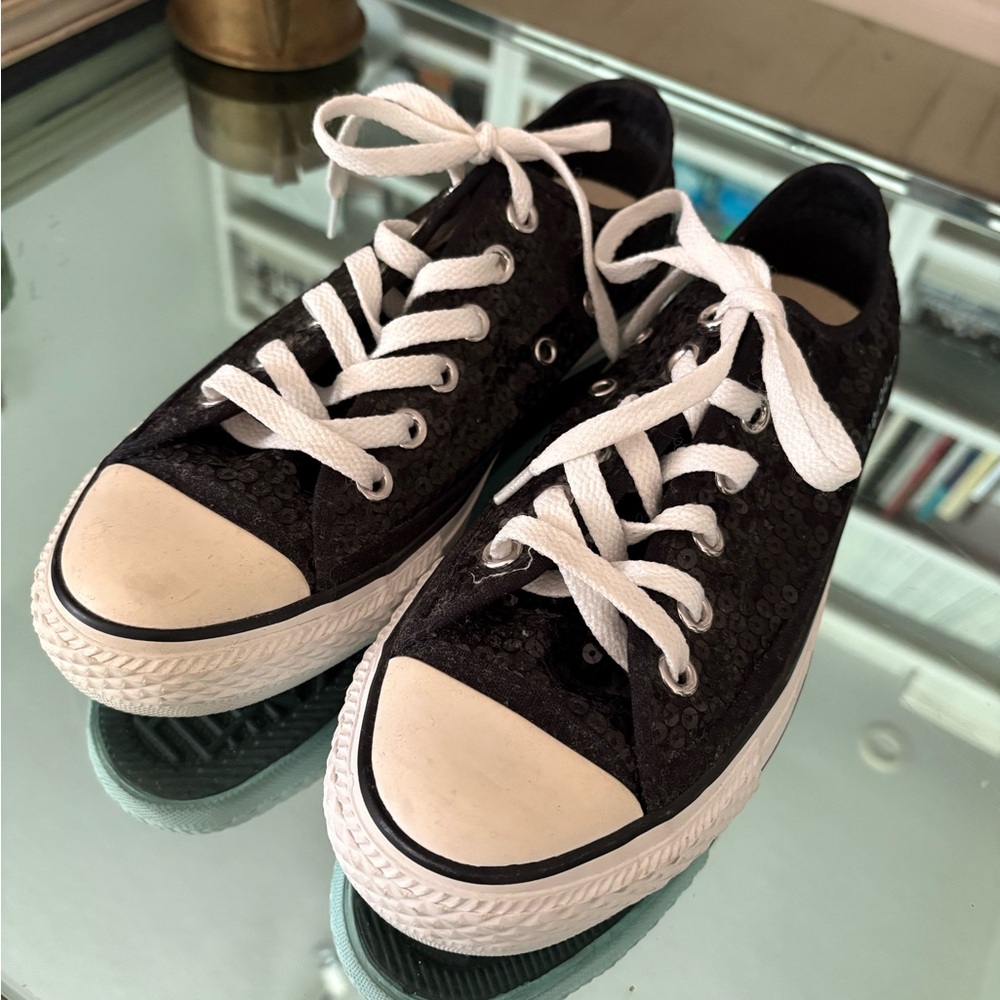 Black sequin Converse